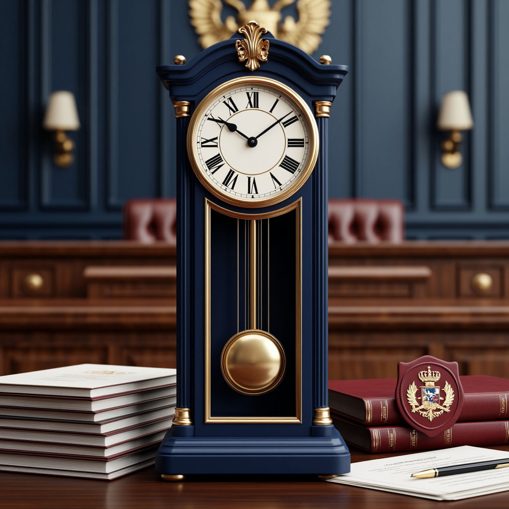 На картинке изображено Часы в здании суда